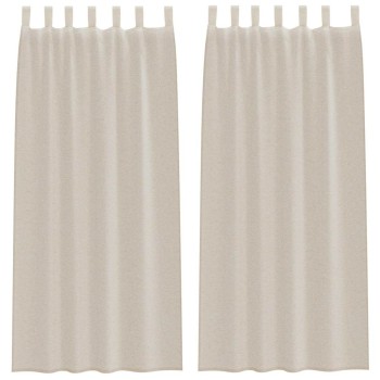 Voile függöny 2 pcs homokszín 245 x 140 cm poliészter