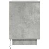 2 db betonszürke éjjeliszekrény led-fényekkel 38x34x50 cm