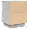 2 db betonszürke éjjeliszekrény led-fényekkel 38x34x50 cm
