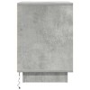 2 db betonszürke éjjeliszekrény led-fényekkel 38x34x50 cm