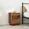 2 db antik fa éjjeliszekrények led világítással 38x34x50 cm