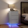 Éjjeliszekrény led világítással fehér 38x34x50 cm 38x34x65 cm