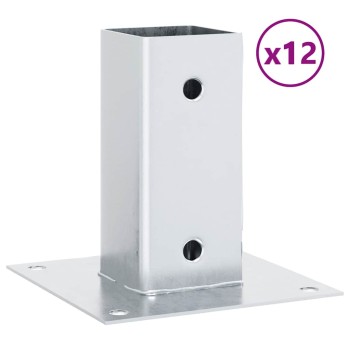 12 db horganyzott acélból oszlopalapok négyzet alakúak 71x71 mm