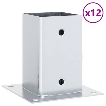 12 db horganyzott acélból oszlopalapok négyzet alakúak 91x91 mm