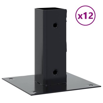 12 db antracit porszórt acél oszlopalapok négyzet alakú 51x51mm