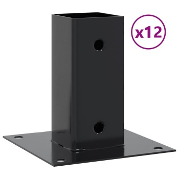 12 db antracit porszórt acél oszlopalapok négyzet alakú 71x71mm