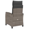 Szürke polyrattan fekvő kerti szék oldalsó asztallal