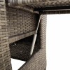 Szürke polyrattan fekvő kerti szék oldalsó asztallal