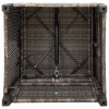 Szürke polyrattan fekvő kerti szék oldalsó asztallal