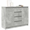 Betonszürke szerelt fa tálalószekrény fiókos 100,5x35x76 cm