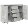 Betonszürke szerelt fa tálalószekrény fiókos 100,5x35x76 cm