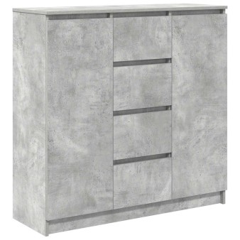 Betonszürke szerelt fa tálalószekrény fiókos 100,5x35x98,5 cm