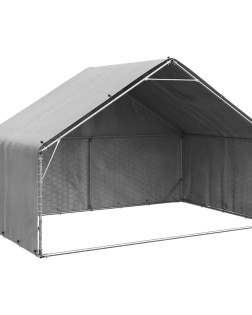 Kültéri kutyakennel fedéllel 3x2x1,9 m horganyzott acélból