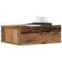 2 db antik fa szerelt fa lebegő éjjeliszekrények 40x32x15 cm