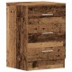 2 db antik fa szerelt fa éjjeliszekrények 38x35x55 cm