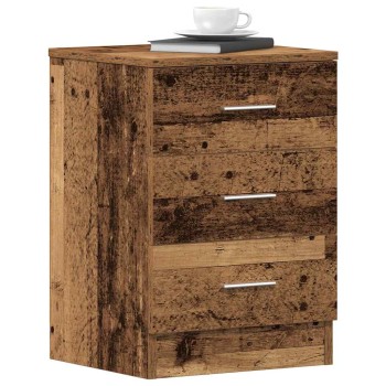 2 db antik fa szerelt fa éjjeliszekrények 38x35x55 cm
