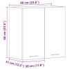 Betonszürke szerelt fa konyhai fali szekrény 60x31x60 cm