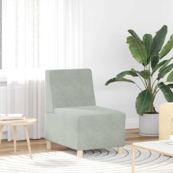 Világosszürke bársony kanapéfotel 55 cm