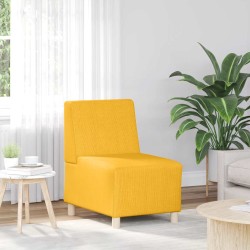 Világossárga kordbársony szövet kanapéfotel 60 cm