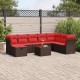 9 részes barna polyrattan kerti ülőgarnitúra párnákkal 9 részes barna polyrattan kerti ülőgarnitúra párnákkal