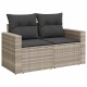 8 részes világosszürke polyrattan kerti ülőgarnitúra párnával