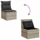 8 részes világosszürke polyrattan kerti ülőgarnitúra párnával