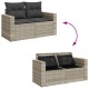 8 részes világosszürke polyrattan kerti ülőgarnitúra párnával