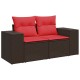 6 részes barna polyrattan kerti ülőgarnitúra párnával 6 részes barna polyrattan kerti ülőgarnitúra párnával