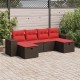 6 részes barna polyrattan kerti ülőgarnitúra párnával 6 részes barna polyrattan kerti ülőgarnitúra párnával