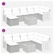8 részes szürke polyrattan kerti ülőgarnitúra párnákkal