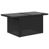 7 részes fekete polyrattan akácfa kerti ülőgarnitúra párnákkal