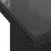 7 részes fekete polyrattan akácfa kerti ülőgarnitúra párnákkal
