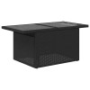 5 részes fekete polyrattan akácfa kerti ülőgarnitúra párnával