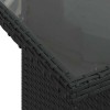 5 részes fekete polyrattan akácfa kerti ülőgarnitúra párnával
