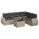 7 részes világosszürke polyrattan kerti ülőgarnitúra párnákkal 7 részes világosszürke polyrattan kerti ülőgarnitúra párnákkal