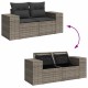 5 részes szürke polyrattan kerti ülőgarnitúra párnákkal