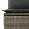 7 részes szürke polyrattan akácfa kerti ülőgarnitúra párnákkal