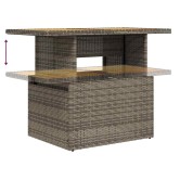 8 részes szürke polyrattan akácfa kerti ülőgarnitúra párnákkal