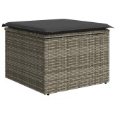 8 részes szürke polyrattan akácfa kerti ülőgarnitúra párnákkal