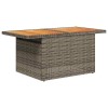6 részes szürke polyrattan akácfa kerti ülőgarnitúra párnákkal