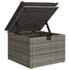 6 részes szürke polyrattan akácfa kerti ülőgarnitúra párnákkal