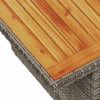 6 részes szürke polyrattan akácfa kerti ülőgarnitúra párnákkal