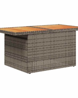 8 részes szürke polyrattan akácfa kerti ülőgarnitúra párnákkal