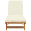 Napozó barna és krém 199 x 63 x 85 cm tömör akácfa