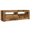 2 db antik fa színű éjjeliszekrény led-del 60 x 35 x 40 cm