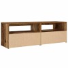 2 db antik fa színű éjjeliszekrény led-del 60 x 35 x 40 cm