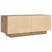 Kézműves tölgy színű szerelt fa éjjeliszekrény 100 x 35 x 40 cm