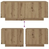 Kézműves tölgy színű szerelt fa éjjeliszekrény 100 x 35 x 40 cm