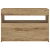 Éjjeli szekrény led lámpákkal kézműves tölgy 60x35x40 cm