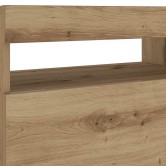 Éjjeli szekrény led lámpákkal kézműves tölgy 60x35x40 cm